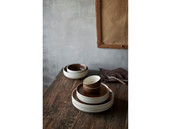 BITZ Studio Round North Bowl Dia 15 Cm Matte White/Matte Bark