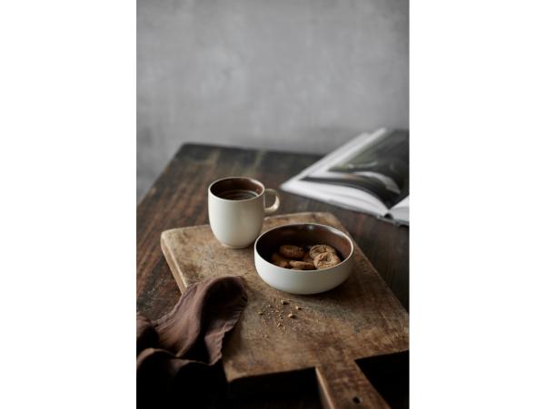 BITZ Studio Round North Bowl Dia 15 Cm Matte White/Matte Bark