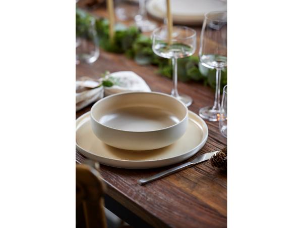 BITZ Studio Round North Dinner Plate Dia 27 Cm Matte White/Matte Sand