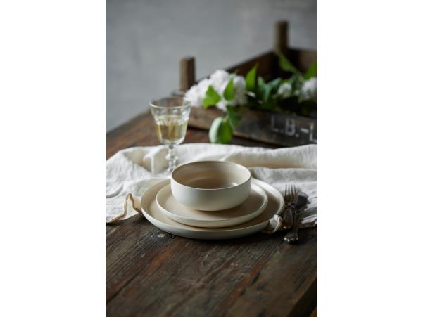 BITZ Studio Round North Dinner Plate Dia 27 Cm Matte White/Matte Sand