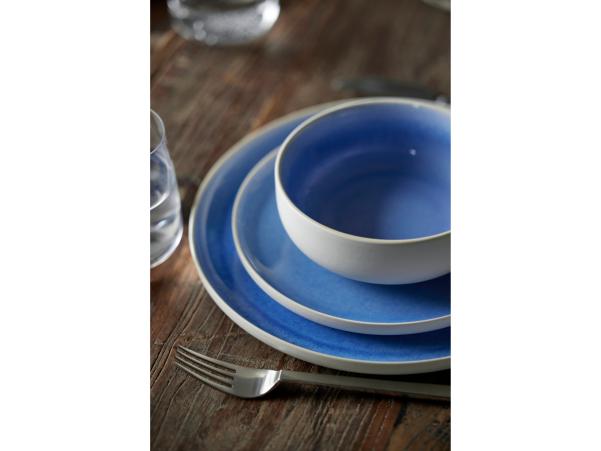 BITZ Studio Round North Lunch Plate Dia 21 Cm Matte White/Shiny River