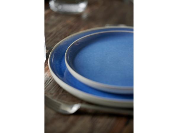 BITZ Studio Round North Lunch Plate Dia 21 Cm Matte White/Shiny River