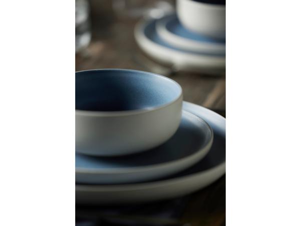 BITZ Studio Round North Lunch Plate Dia 21 Cm Matte White/Matte River
