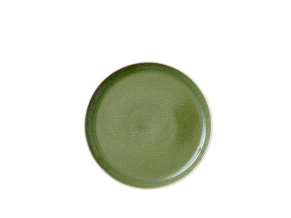 BITZ Studio Round North Lunch plate Dia 21 cm Matte white/Shiny moss