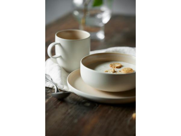 BITZ Studio Round North Lunch Plate Dia 21 Cm Matte White/Matte Sand