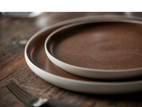 BITZ Studio Round North Lunch Plate Dia 21 Cm Matte White/Matte Bark
