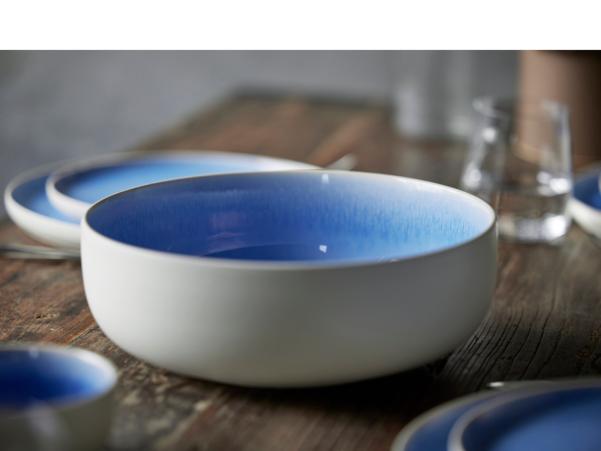 BITZ Studio Round North Pasta Bowl Dia 19 Cm Matte White/Shiny River