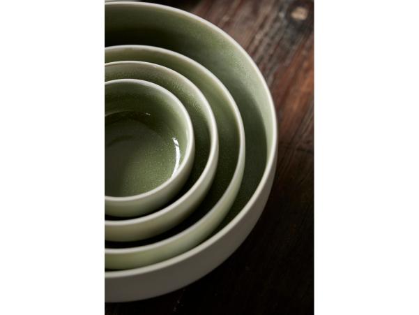 BITZ Studio Round North Pasta Bowl Dia 19 Cm Matte White/Shiny Moss