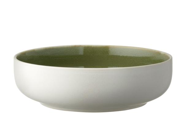 BITZ Studio Round North Pasta bowl Dia 19 cm Matte white/Shiny moss