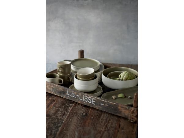 BITZ Studio Round North Pasta Bowl Dia 19 Cm Matte White/Matte Moss