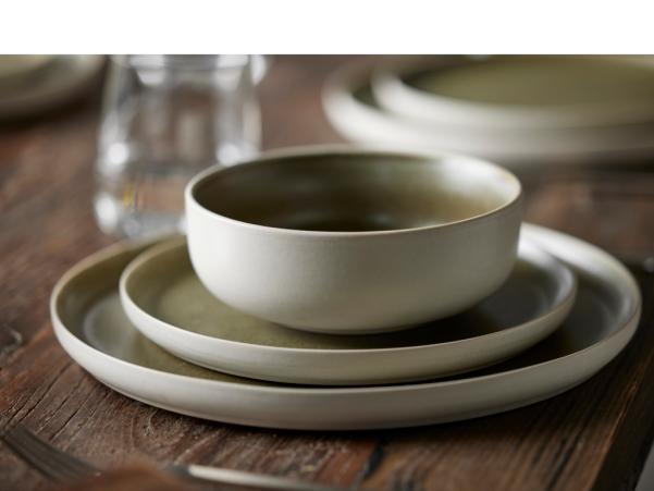 BITZ Studio Round North Pasta Bowl Dia 19 Cm Matte White/Matte Moss