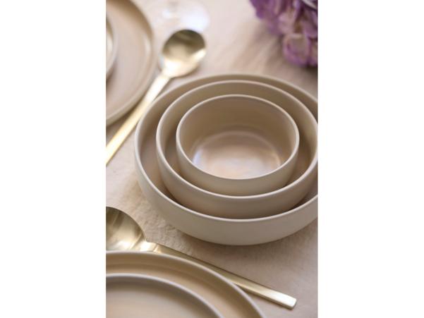 BITZ Studio Round North Pasta Bowl Dia 19 Cm Matte White/Matte Sand