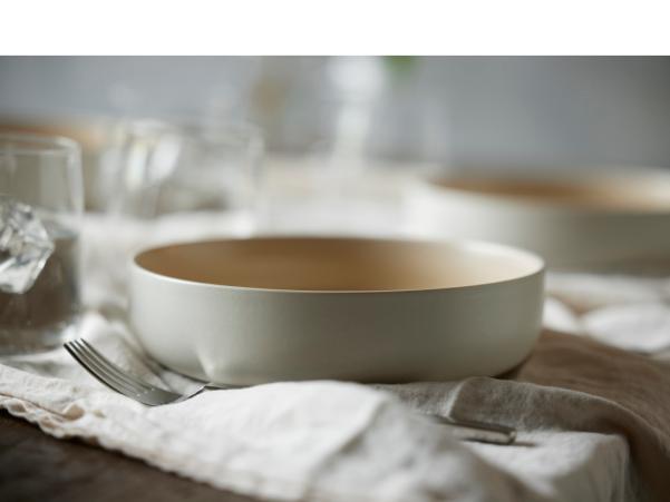 BITZ Studio Round North Pasta Bowl Dia 19 Cm Matte White/Matte Sand