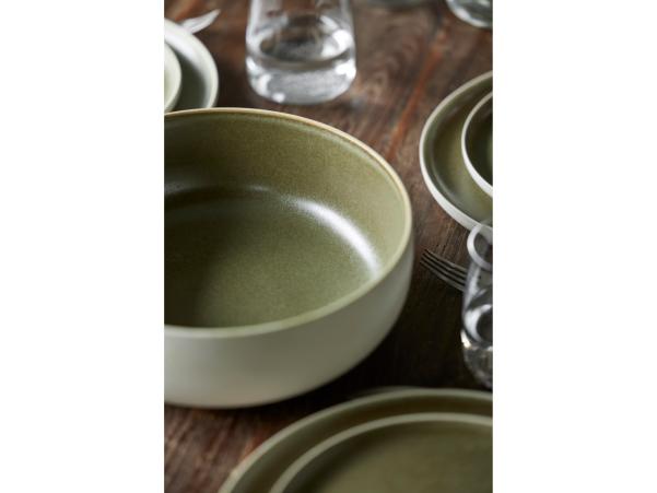 BITZ Studio Round North Salad Bowl Dia 25 Cm Matte White/Matte Moss