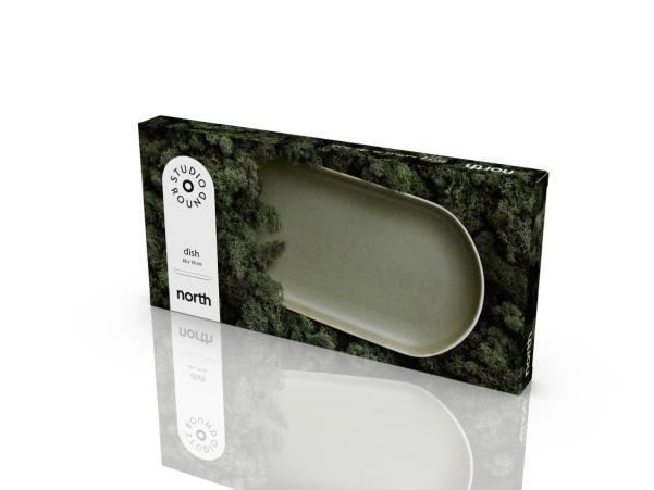 BITZ Studio Round North Serving Dish 38 X 19 Cm Matte White/Matte Moss