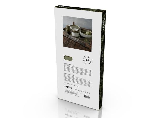 BITZ Studio Round North Serving Dish 38 X 19 Cm Matte White/Matte Moss