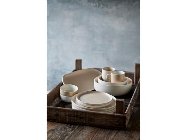 BITZ Studio Round North Serving Dish 38 X 19 Cm Matte White/Matte Sand