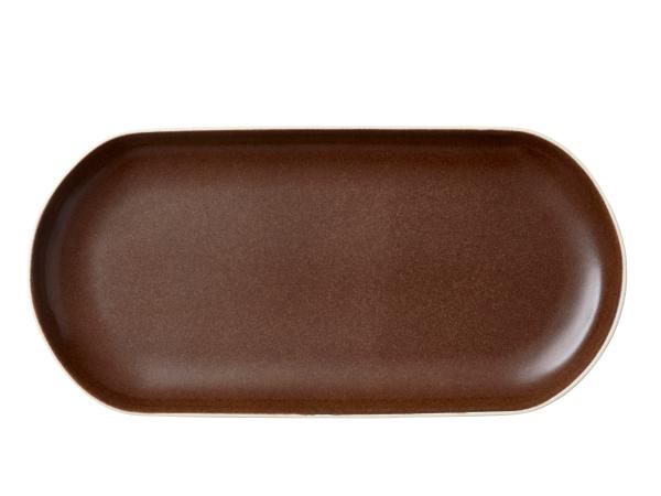 BITZ Studio Round North Serving dish 38 x 19 cm Matte white/Matte bark