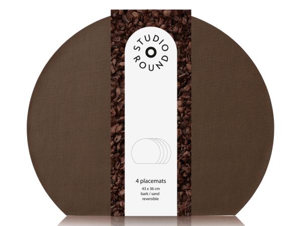 BITZ Studio Round Placemats 4 Pcs. 43 X 36 Cm Bark/Sand