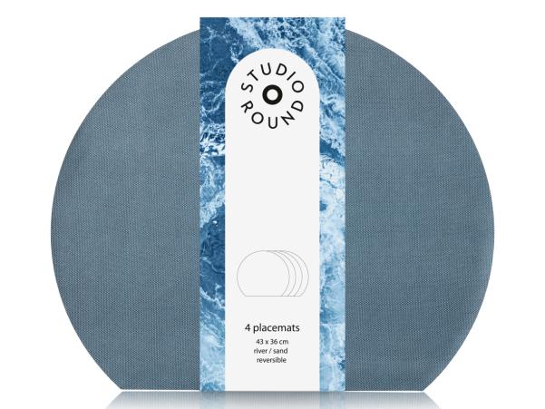 BITZ Studio Round Placemats 4 Pcs. 43 X 36 Cm River/Sand