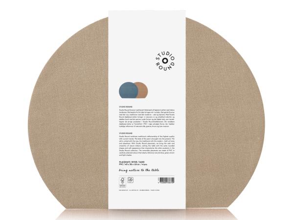 BITZ Studio Round Placemats 4 Pcs. 43 X 36 Cm River/Sand