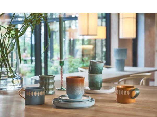 BITZ Villa Collection Allure Mug Dia 7.5 X 9 Cm 0.18 Liter 2 Pcs Green/Blue