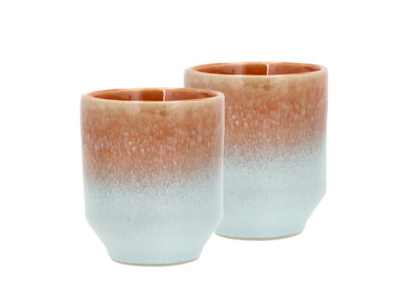 BITZ Villa Collection Allure Mug Dia 7.5 x 9 cm 0.18 liter 2 pcs Blue/Amber