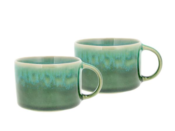 BITZ Villa Collection Allure Mug w. handle Dia 8.5 x 6 cm 0.16 liter 2 pcs Green/Blue