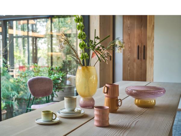 BITZ Villa Collection Aurora Vase Dia 16.5 X 30 Cm Rose/Yellow