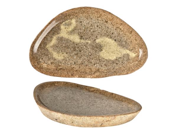 BITZ Villa Collection Bark Dish Dia. 40 X 6 Cm Nature River Stone