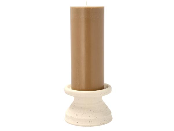 BITZ Villa Collection Elv Block Candlestick Dia 11 X 7.5 Cm Offwhite