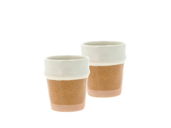 BITZ Villa Collection Evig Espresso Cup Dia 6 X 7 Cm 0.1 Liter 2 Pcs Amber/Cream