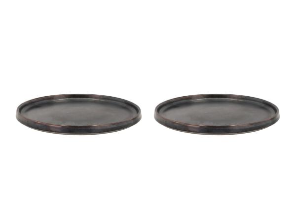 BITZ Villa Collection Fjord Dinner plate Dia 26.5 x 1.9 cm 2 pcs Black metallic