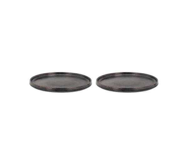 BITZ Villa Collection Fjord Lunch plate Dia 20.5 x 1.5 cm 2 pcs Black metallic