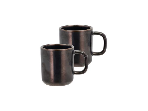 BITZ Villa Collection Fjord Mug 11.5 x 8.1 x 8.7 cm 0.25 liter 2 pcs Black metallic