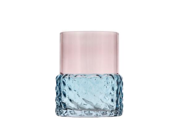 BITZ Villa Collection Glow Tealight holder Dia 7.7 x 10 cm Blue/Rose
