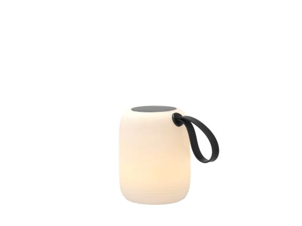 BITZ Villa Collection Hav LED Lamp w. solar Dia 12.5 x 15.5 cm White/Black