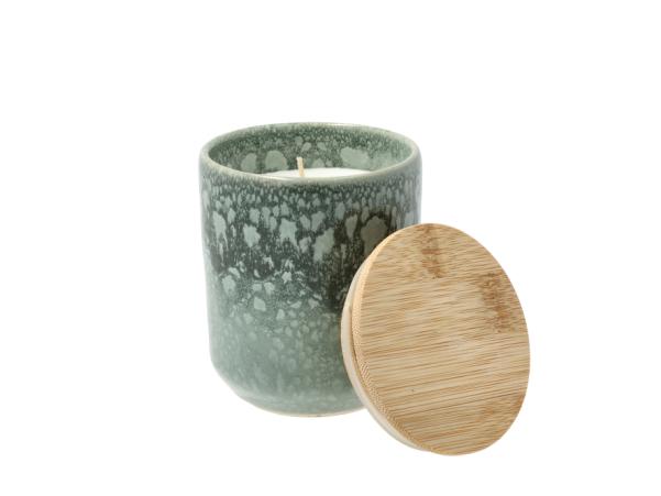 BITZ Villa Collection Iris Coconut Mango Fragrance Candle Dia 8 X 9.5 Cm Green