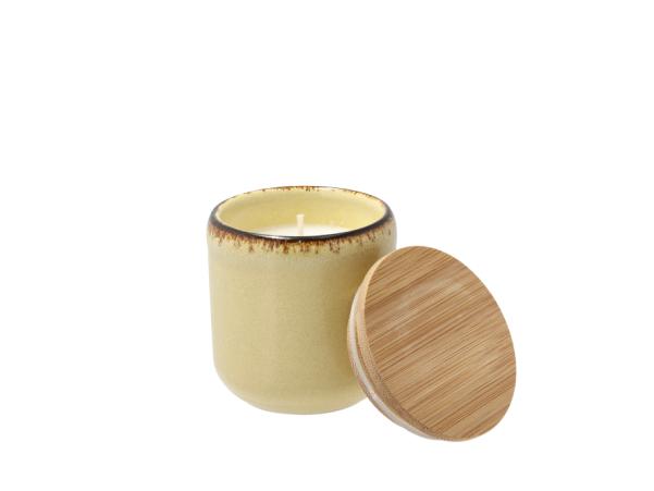 BITZ Villa Collection Iris Cucumber Blossom Fragrance Candle Dia 7 X 7.3 Cm Yellow