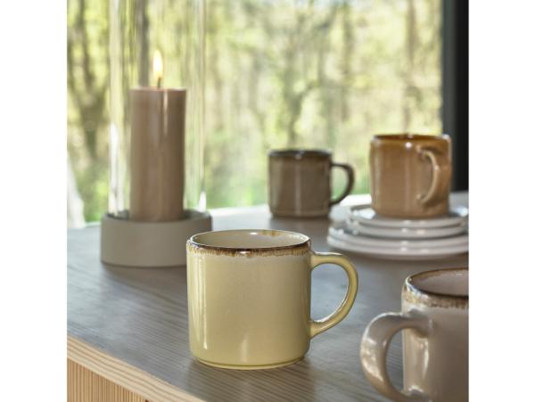 BITZ Villa Collection Iris Mug W. Handle Dia 8.5 X 8.5 Cm 0.3 Liter Amber