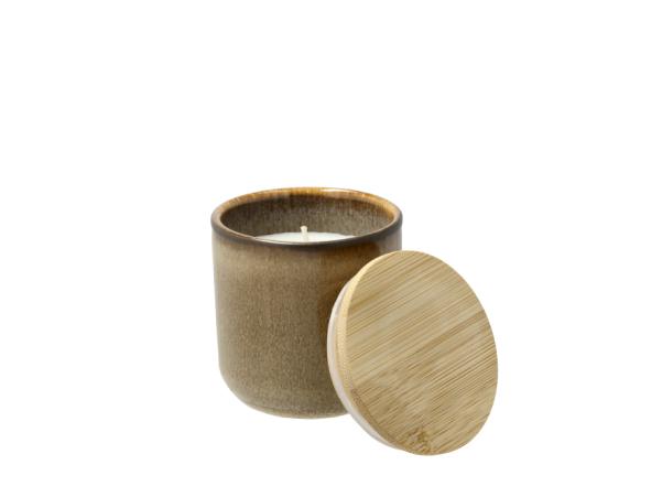 BITZ Villa Collection Iris Peachy Apricot Fragrance Candle Dia 7 X 7.3 Cm Brown