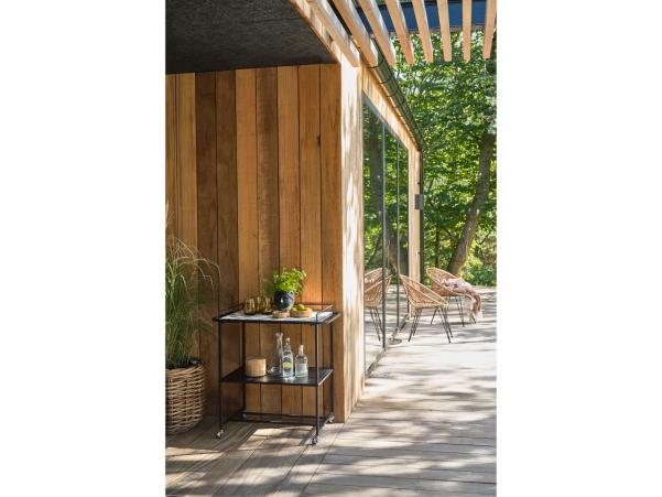 BITZ Villa Collection Karv Bar Trolley 81 X 46 X 83 Cm Black Iron