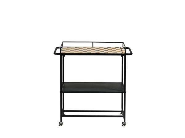 BITZ Villa Collection Karv Bar trolley 81 x 46 x 83 cm Black Iron