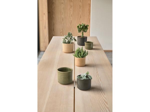 BITZ Villa Collection Leer Flowerpot Dia 13 X 11 Cm Green
