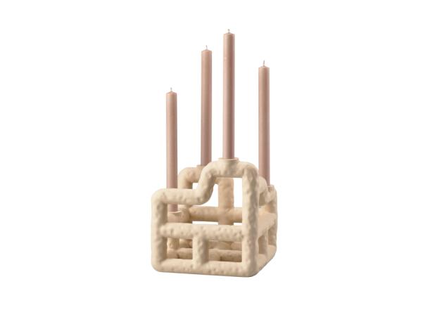 BITZ Villa Collection Lyng Candlestick 21 X 21 X 23 Cm Sand