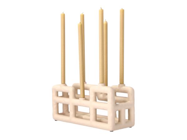 BITZ Villa Collection Lyng Candlestick 28 X 10 X 13.5 Cm Sand