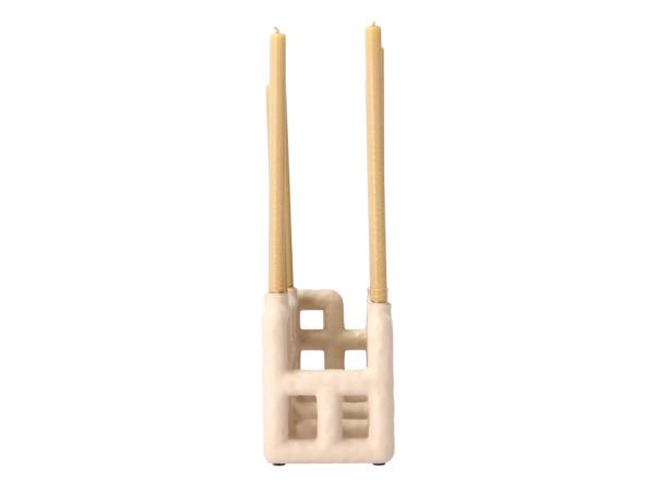 BITZ Villa Collection Lyng Candlestick 28 X 10 X 13.5 Cm Sand
