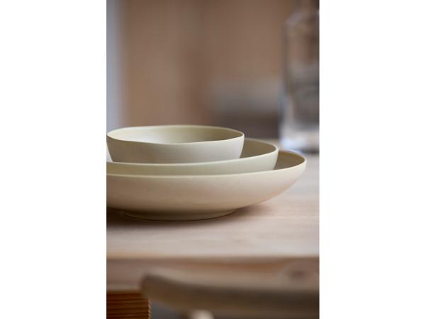 BITZ Villa Collection Shoku Bowl Dia 23 X 6 Cm Soft Beige