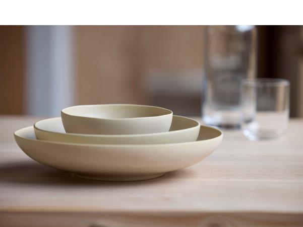 BITZ Villa Collection Shoku Bowl Dia 23 X 6 Cm Soft Beige