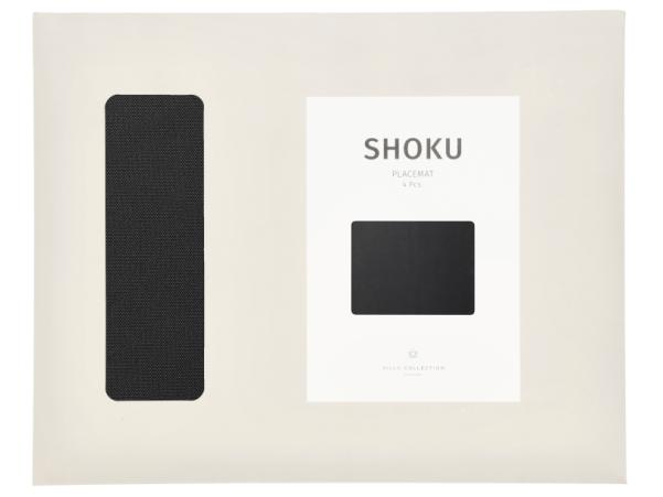 BITZ Villa Collection Shoku Placemat 46 X 35 Cm 4 Pcs Solid Black